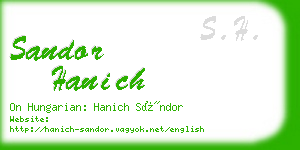 sandor hanich business card